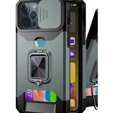 Carcasa Para iPhone 13 Pro Cubre Cámara Y Porta Tarjetas 