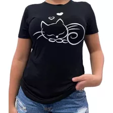 Camiseta Baby Look Feminina Gatinho Snoopy Malha Fria Estica