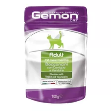 Pouch Gato Gemon High Premium Adulto Conejo Y Vegetales 100g