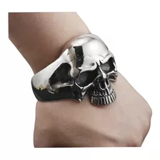 Pulsera Calavera Cráneo Brazalete Moda Punk Rockero Acero 