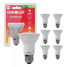 Kit 10 Lâmpada Led Par20 6w 3000k Ip65 Bivolt Ourolux Cor Da Luz Branco Quente 3000k 110/220v