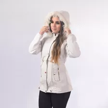 Jaqueta Parka Feminino Sobretudo Sarja Forrada Frio P Ao Gg