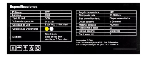 Kit De 2 Focos H11 Led, 9v 36w 6500k Alfa Light Foto 4