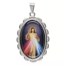 Medalha Pingente Jesus Misericordioso Oval