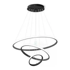 Lustre Luxo Pendente Design Moderno Led 45w 3 Em 1 3 Anéis Cor Preto 110v/220v