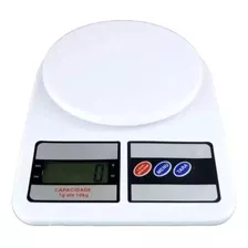 Balança De Cozinha Digital Precisão Pesa Até 10kg Branco.