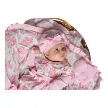 Saída De Maternidade Pandora Rosa Floral Com Saco De Dormir 