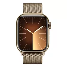 Apple Watch Series 9 Gps + Celular Caja De Acero Inoxidable Color Oro De 41 Mm Correa Estilo Milanés Color Oro - Distribuidor Autorizado