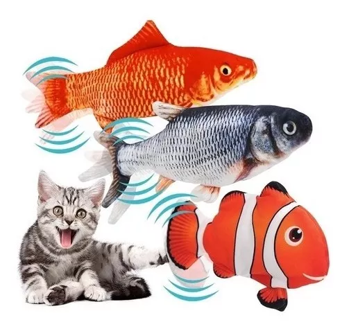 Brinquedo Para Gato Interativo Peixe Se Mexe Elétrico Pet 