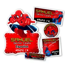 Etiquetas Escolares Spiderman Editables Kit Imprimible