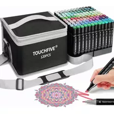 Touchfive Marcadores Dibujo Doble Punta 120 Colores Negro