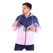 Campera D Hombre Rompe Viento Con Capucha Combinado Calidad!