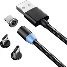 Cable Usb Magnetico 3 En 1 iPhone Micro Usb Tipo C 1m