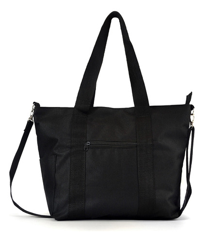 Amplia Bolso Cartera Impermeable Negra De Moda