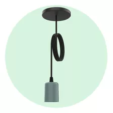 Lámpara Colgante Vintage Portalampara Cable Bell05 Color Verde Pastel
