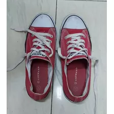 Zapatilla De Lona Tipo All Star Roja. Plantilla 24 Cms