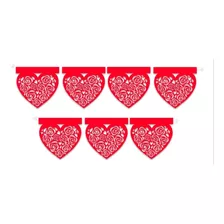 Decoración Tiras Corazón San Valentín Plástico 10 Tiras D 5m