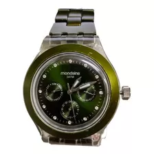 Relógio Mondaine 94147lpmepy7 De Vltrlne Cor Da Correia Verde