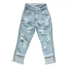 Calça Jeans Infantil Menina Blogueirinha Mini Diva Destroyed