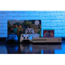 Caixa Surpresa + Xbox One S 500gb Branco Minecraft Edition - 02 Controles + 06 Jogos