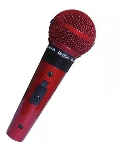 Microfone Le Son Sm 58 P-4 Dinâmico  Cardióide E Unidirecional Vermelho