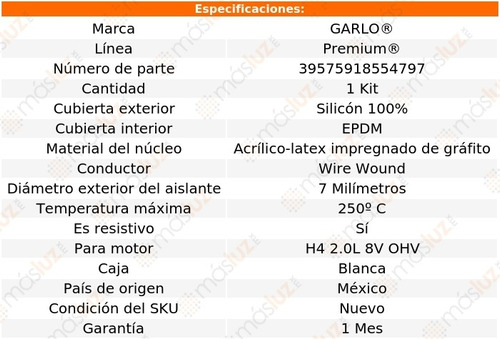 Jgo Cables Bujias Vanagon H4 2.0l 8v Ohv 80-83 Garlo Premium Foto 2