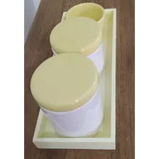 Kit Higiene Bebê Porcelana Amarelo