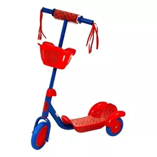 Patinete Infantil 3 Rodas Com Cesto Azul Com Vermelho B0001 Cor Azul E Vermelho