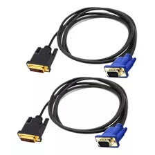 Pack De 2 Dvi Dual 24+5 Pines Macho A Vga Svga D-sub 15 Pine