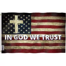 Anillo Bandera Cristiana In God We Trust, Poliéster, 152 X 9
