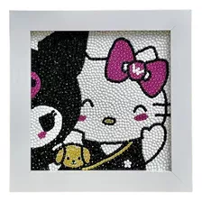 Bordado Pintura Diamantes Kitty Y Kuromi 15x15 Kit Completo