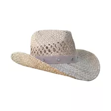 Sombrero De Paja Calado Verano Cowboy Vaquero Premium