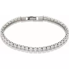 Pulsera De Tenis Essentials Chapada En Plata De Ley Con Circ