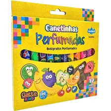 Canetinha Hidrográfica Perfumada Cheiro De Fruta 12 Cores