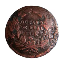 Moneda 1/8 Real 1842 Mo Octavo Cobre Federal Republica