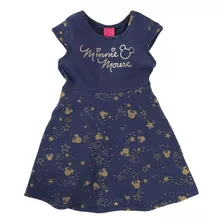 Vestido Infantil Feminino Cativa Minnie Estrelas