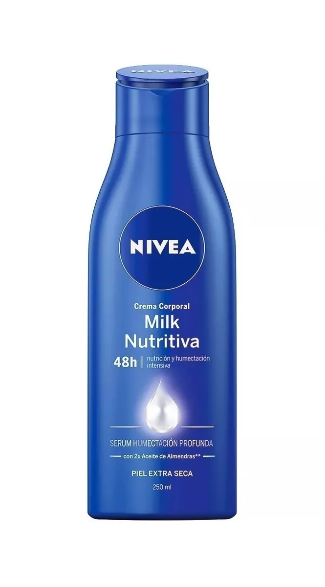  Crema Nutritiva; Humectante Nivea Milk Nutritiva En Botella 250ml
