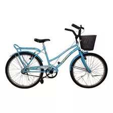 Bicicleta Paseo Femenina Ram Paseo R26 1v Frenos V-brakes Color Celeste Con Pie De Apoyo 