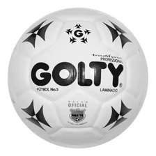 Balon Futbol Profesional Golty Traditional Laminado N.5 Color Blanco