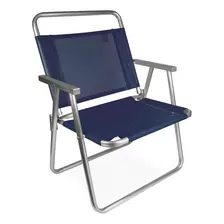 Silla Alta Aluminio Playa Extra Reforzada Hasta 140 Kg. Mor Color Azul