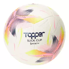 Bola De Futebol Society Slick Cup Topper Cor Amarelo Neon/rosa/azul