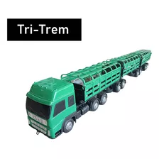 Brinquedo Caminhão Tri Trem Boiadeiro 3 Semi-reboques +nfe