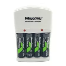 Pilas Baterias Recargable +4 Pilas Cargador Para Aaa/aa/9v 