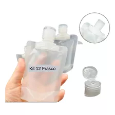 Frasco Flexível Plástico 100ml Kit 12pç Viagem Internacional