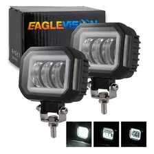 Par Faros Ojos De Ángel 4'' Faro Niebla Luz Blanca Auto Moto