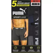 5 Pack Puma Bóxer Brief Sport Luxe Stretch, Cómodo, Original