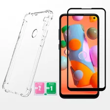 Kit Capinha Para Galaxy A11 +película Vidro 3d Full Cover