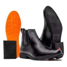 Kit Bota Chelsea Anatômica Botina Couro Masculina + Brinde