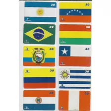 Cartão Telefonico-serie Completa Paises America Do Sul