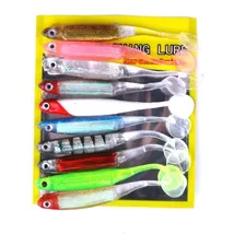 10 Señuelos Cebo Pesca Blando Gusano Silicona 9cm Cola T